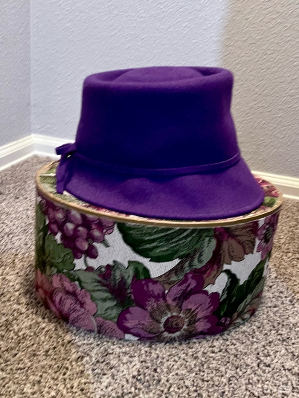 Purple Felt Cloche Hat - Women Accessories